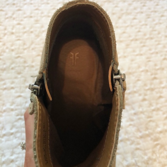 FRYE- Judith Double Zip Suede Ankle Booties Ash - Picture 6 of 9